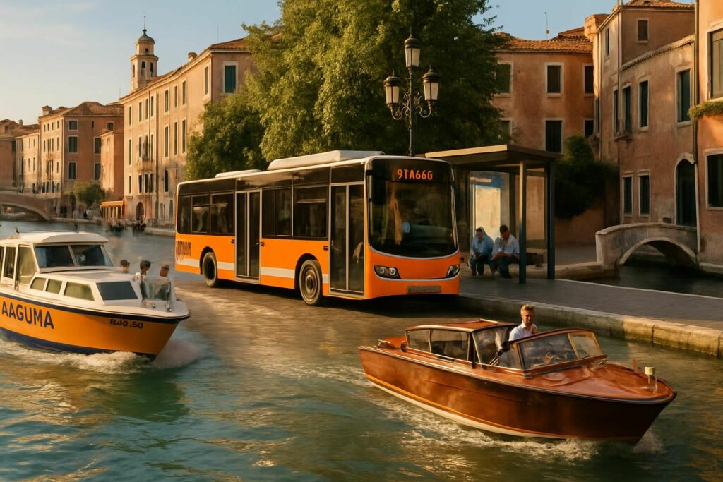 comparez les différentes options de navettes aéroport à venise : alilaguna, bus et water taxi, pour choisir le moyen de transport le plus pratique et économique.